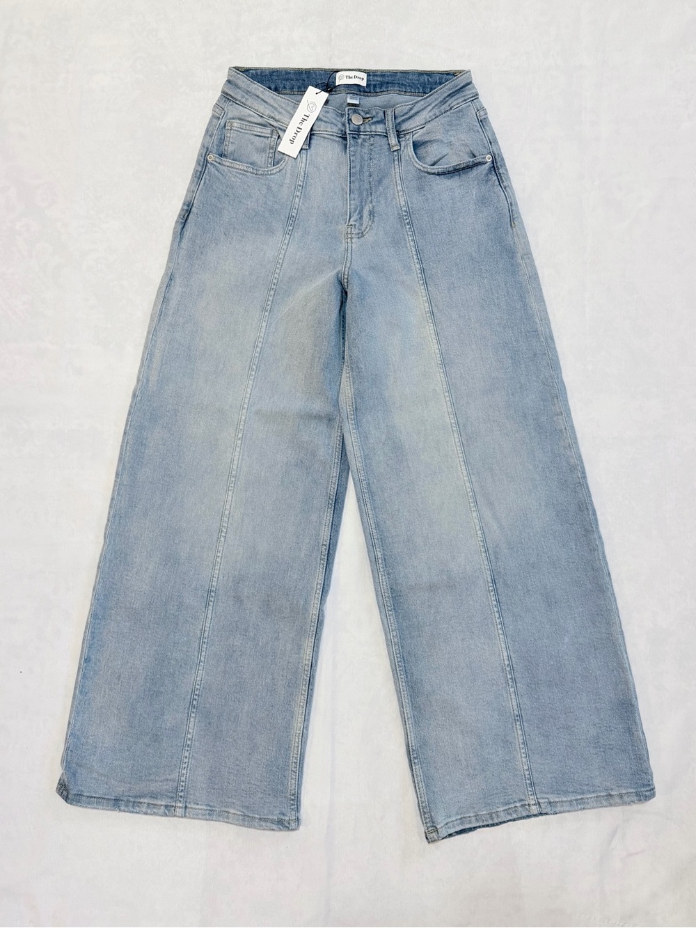 The Drop Size 29 Denim Jeans Women’s Wide Leg High Waisted Blue Light Wash NWT